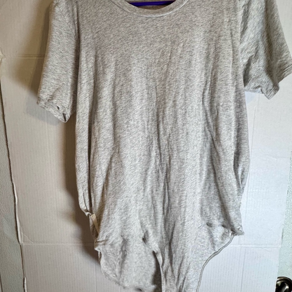 Free People Heather Gray Bodysuit